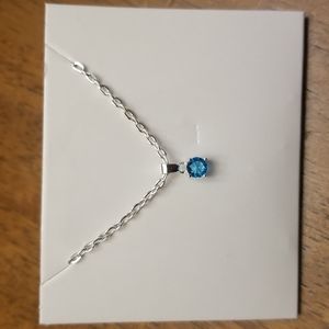 EFFY silver stackable layering necklace with blue stone